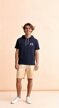 Under Armour Short-Sleeve Hooded Tee in Navy